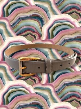 VTG 90’s Liz Claiborne Light Gray Leather Belt Size L